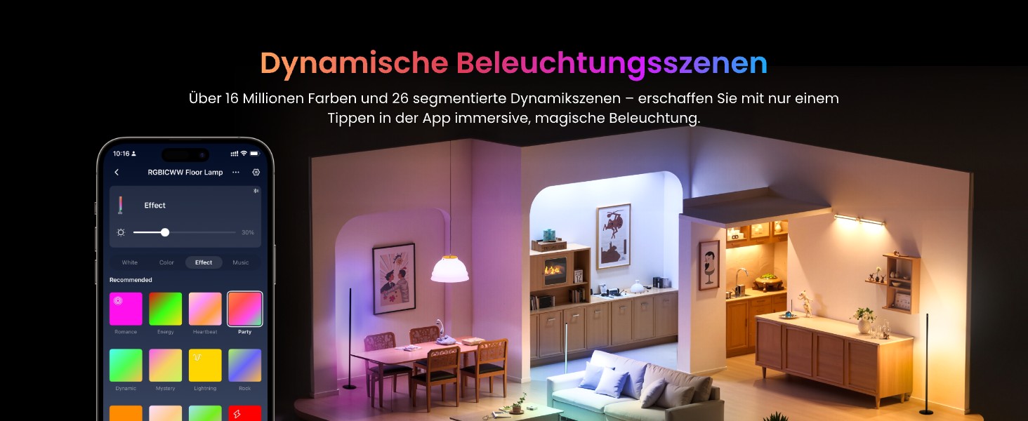 SwitchBot Matter RGBICWW Настільна лампа для вітальні та спальні, димується, з підтримкою Apple Home, Alexa, Google Home, керування через APP, музичні та сценарні режими, чорна LED лампа