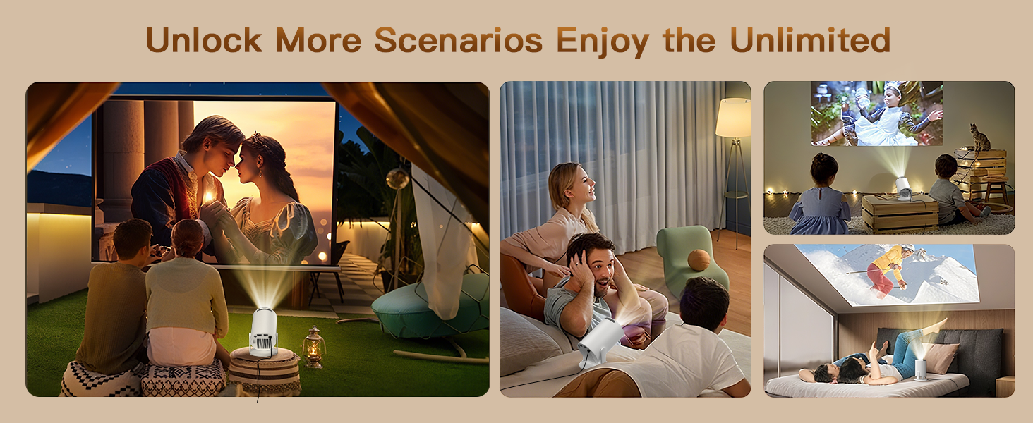 Портативний проєктор LYNCAST HY300 Pro з Wi-Fi, Bluetooth та Android 11. Підтримка 1080P/4K, поворотний на 180°, для домашнього кінотеатру та використання на відкритому повітрі