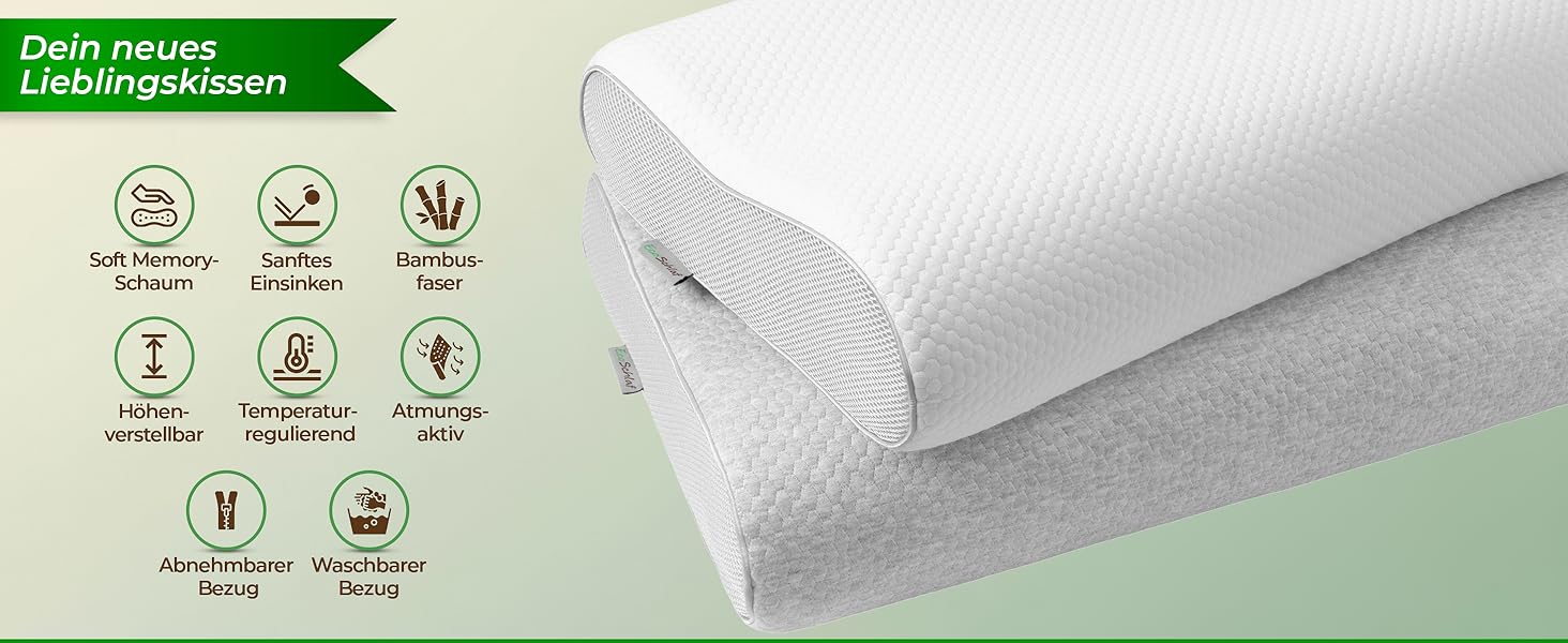 Ортопедична подушка для шиї Premium з ефектом пам'яті (Memory Foam) для сну на боці, ергономічна антихрапінкова подушка від болю в шиї, сіра