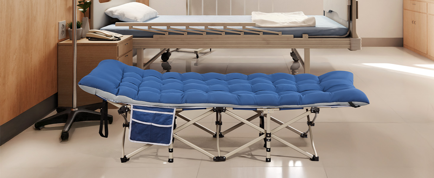 Розкладне кемпінгове ліжко Yaheetech з матрацом та сумкою для транспортування, 191 x 67 см, до 150 кг, сірий матрац та чорний каркас