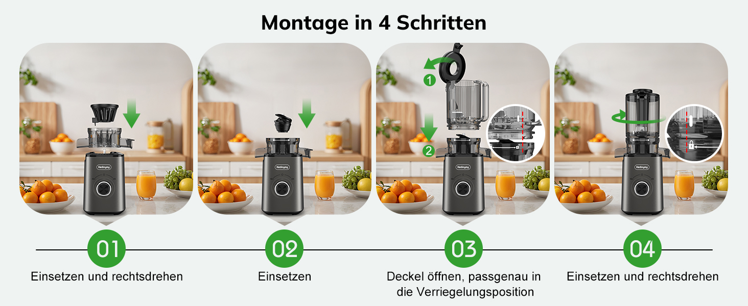 Електричний соковитискач Slow Juicer з великою завантажувальною воронкою 120 мм для цілих овочів та фруктів, об'єм контейнера для соку 600 мл, легке очищення, для сім'ї, фітнесу та здоров'я (сірий)
