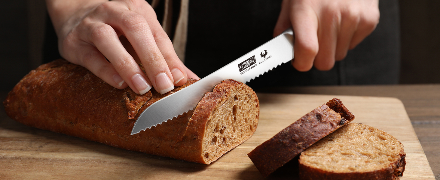 Набір ножів HOSHANHO 18 предметів з дерев'яним блоком, кухонний набір ножів з професійними лезами з високоякісної нержавіючої сталі