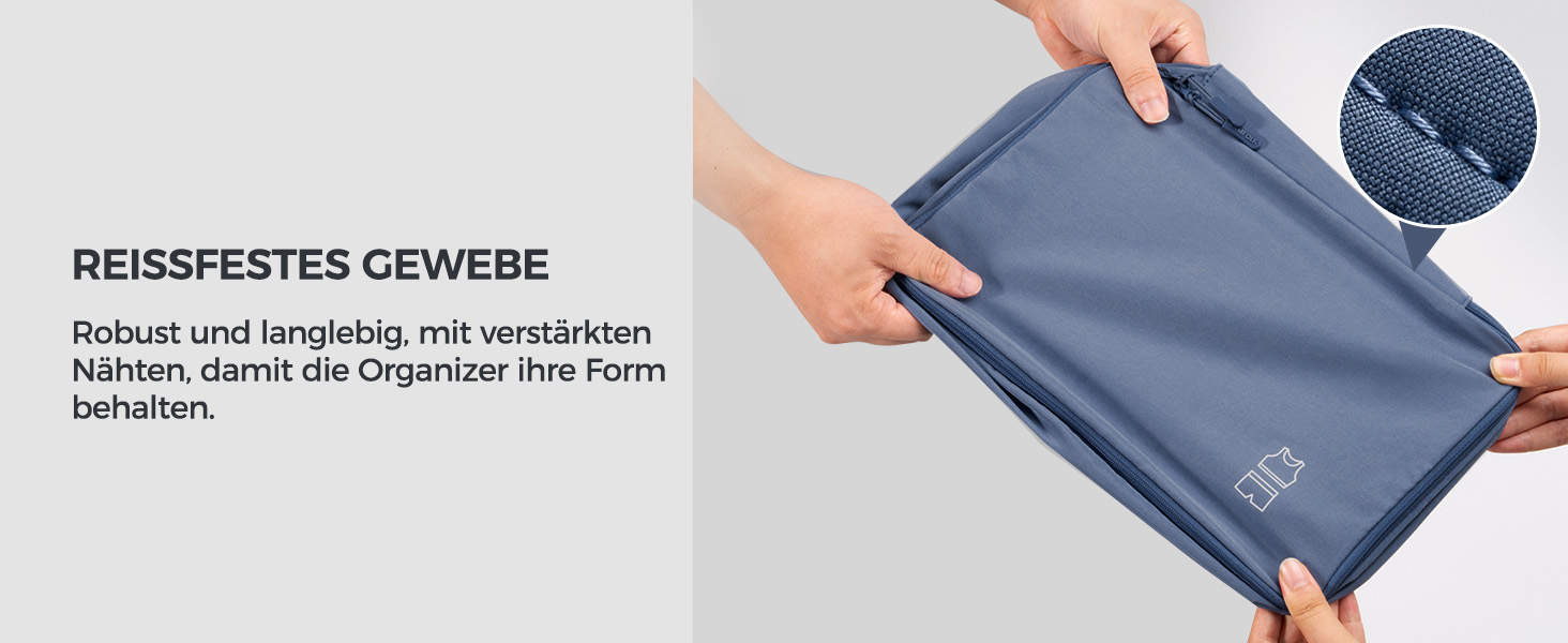 Набір органайзерів для валізи та рюкзака Packing Cubes, 8 предметів, сіро-блакитний