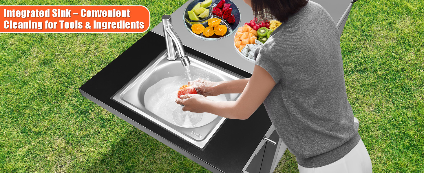 Гриль-вогн на колесах GFTIME: мобільний стіл для піци з нержавіючої сталі, кухонний острів з шафкою та полицями, 154 x 63 x 89 см