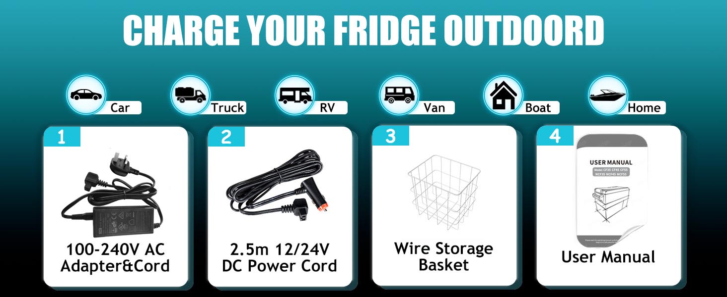 Автомобільний компресорний холодильник Alpicool NCF45 40L (-20°C до +20°C) для авто, кемпінгу, вантажівок, човнів - Чорний