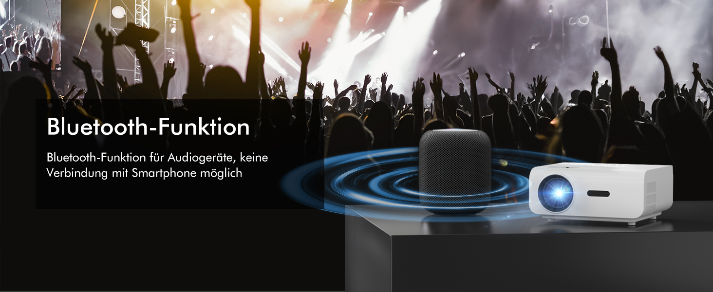 Проектор Beamer 12000 Lumens 1080P Full HD з 5G WiFi, Bluetooth та підтримкою 4K для Fire Stick, PS5, Smartphone (HDMI)