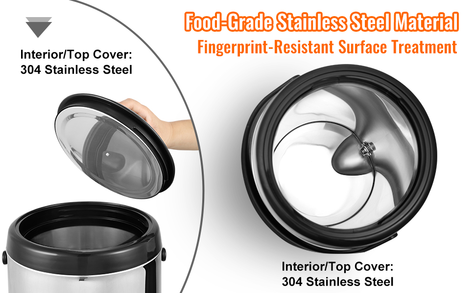 Диспенсер для гарячих та холодних напоїв VEVOR 17.2 л, нержавіюча сталь. Диспенсер для води, кави, молока, соку. Ізотермос 7.6 л