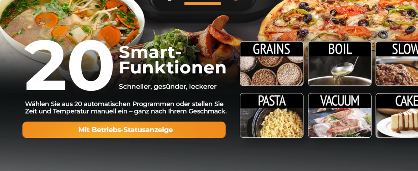 Бальтер рисоварка-мультиварка 4л з Fuzzy Logic, функцією приготування на пару та повільним приготуванням, таймером, підігрівом, преміум-посудинами, аксесуарами та книгою рецептів (20 програм)