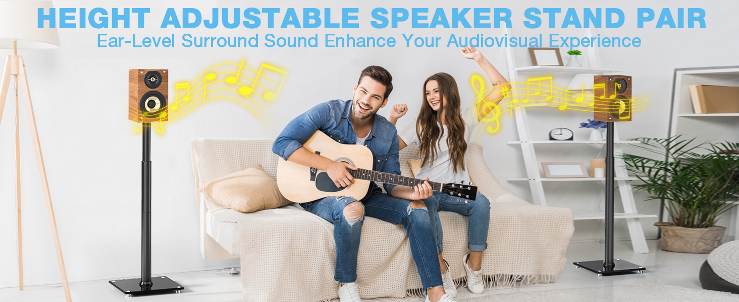 Підставка для колонок 5Rcom з кабелепроводом, регульована по висоті, пара. Підходить для саундбарів, студійних моніторів та колонок. Максимальне навантаження: 5 кг