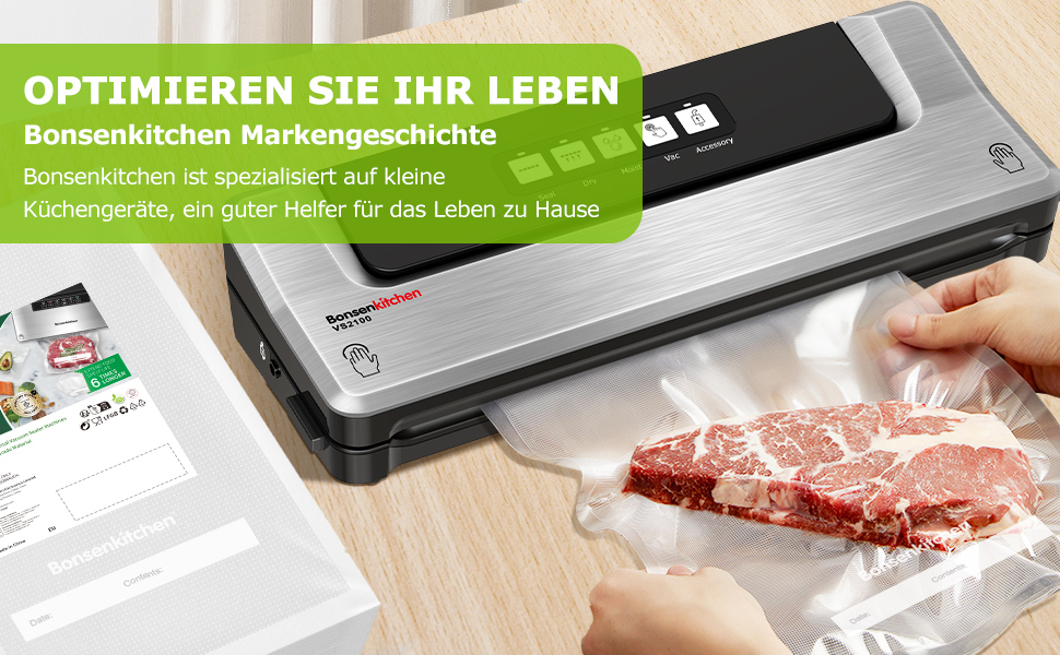 Пакети вакуумні Bonsenkitchen Profi 20x30 см (100 шт) для харчових продуктів, Sous Vide, BPA-free
