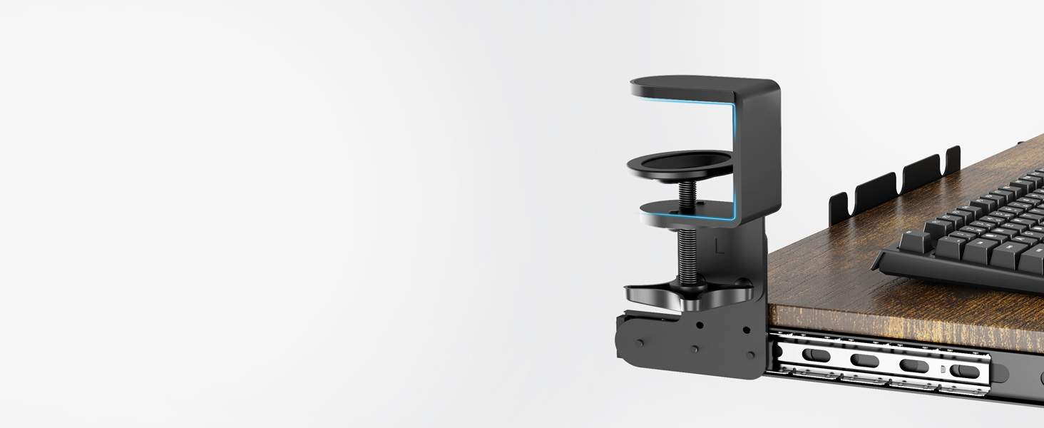 Висувна платформа для клавіатури під стіл з К-кріпленням, великого формату, стійка, для настільного комп'ютера, 838mm x 280 mm