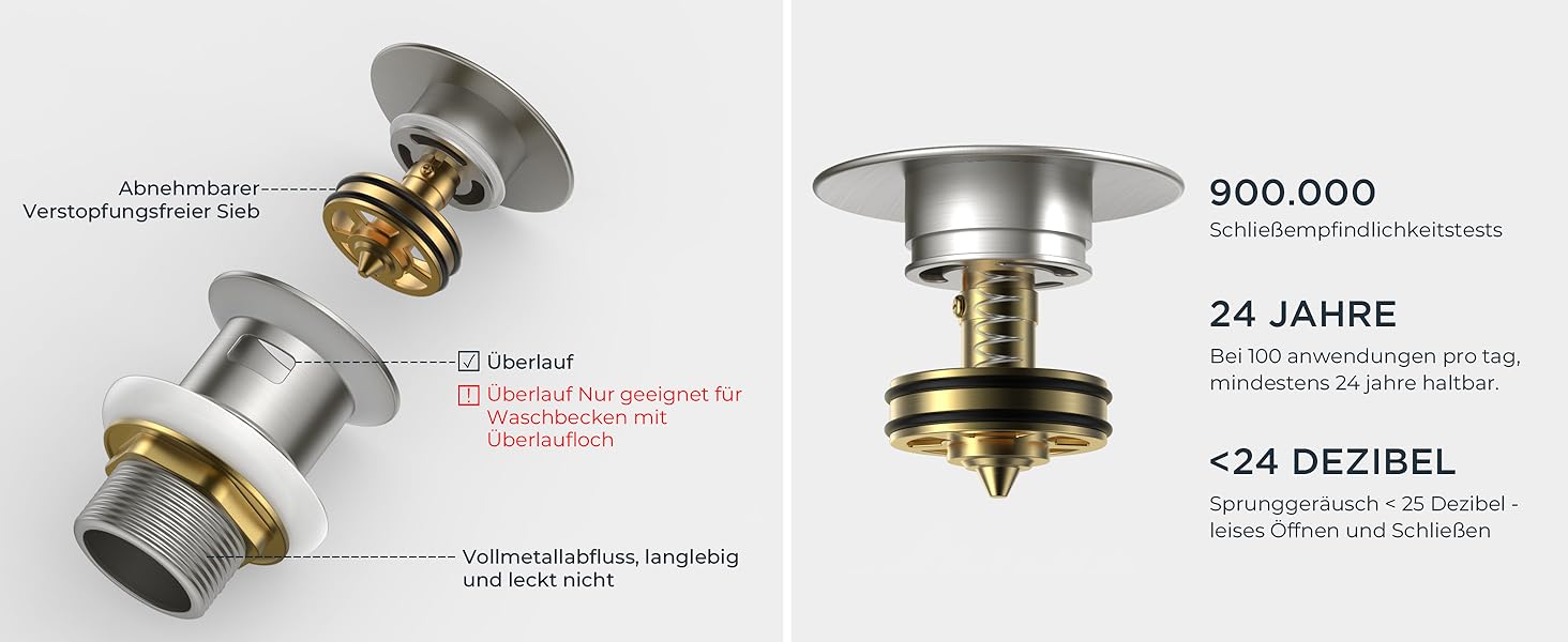 Змішувач для ванної кімнати Forious, водоспад, одноручний, хром, висота виливу 80 мм, економія води та енергії