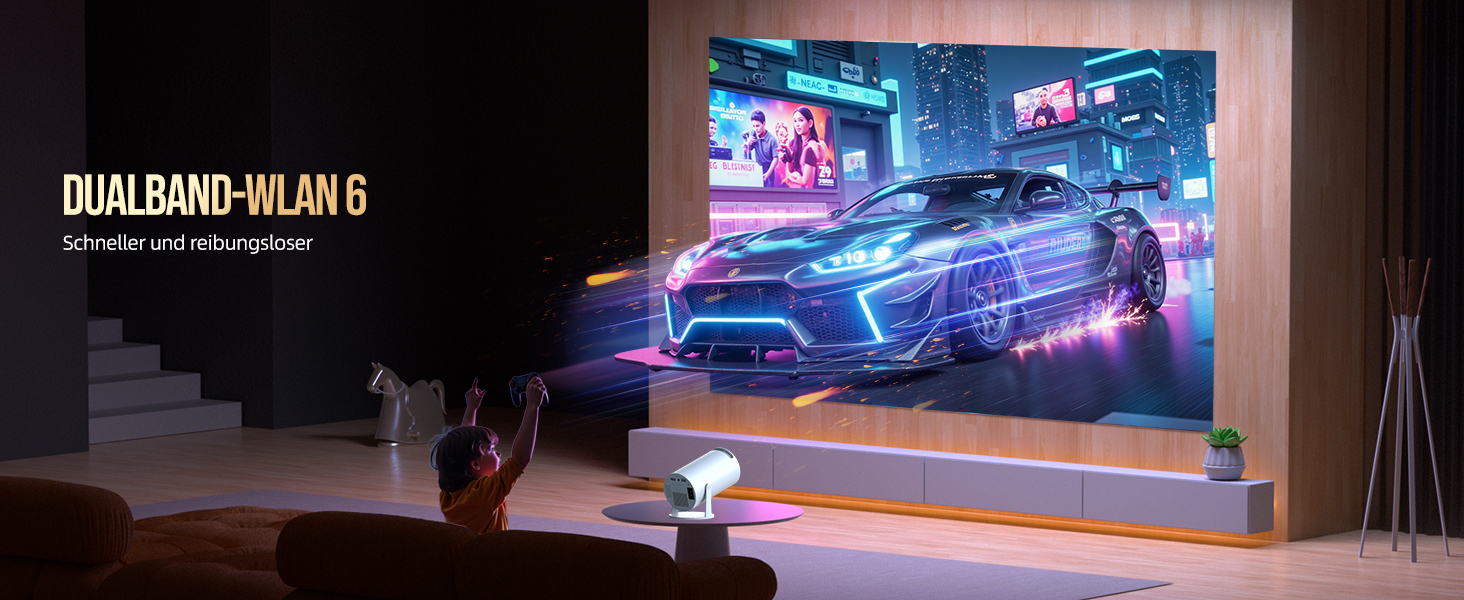 Портативний проєктор Mini Beamer PR06: 4K, WiFi6, BT5.4, HDMI, Keystone 270°, Android 11