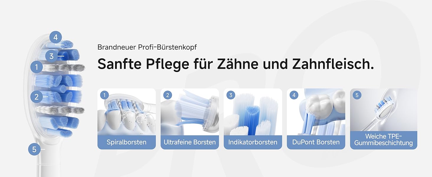 Електрична зубна щітка Laifen Wave Pro з 6 режимами чищення, акумулятор до 70 днів, прозорий чорний колір
