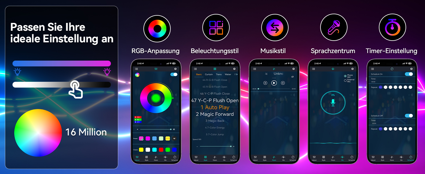 LED торшер для вітальні 160 см RGB кутовий, димується, з пультом та додатком, музичні режими, DIY, таймер - для спальні, геймінгу