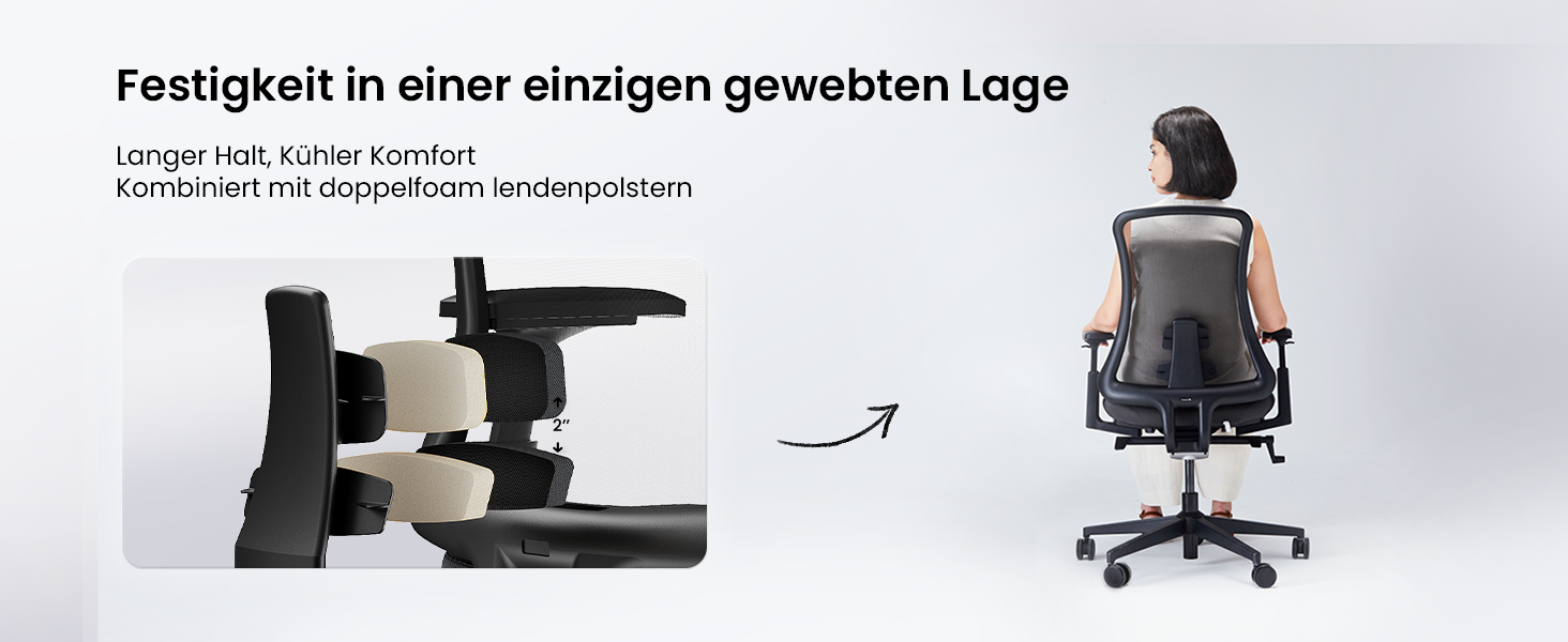 Офісний стілець ProtoArc Flexer Pro чорний з регулюванням глибини сидіння та дихаючою спинкою