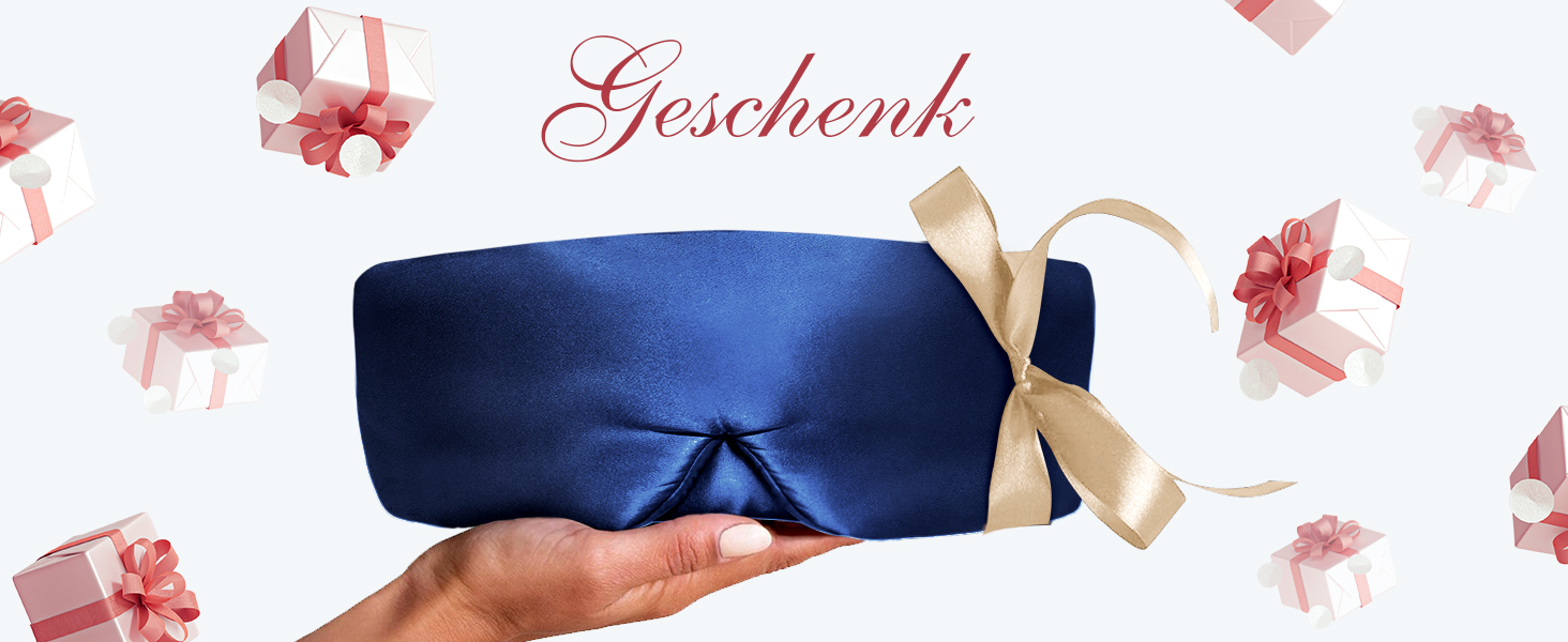 Маска для сну LitBear з 100% шовку маорії, для жінок та чоловіків, регульована, блакитна