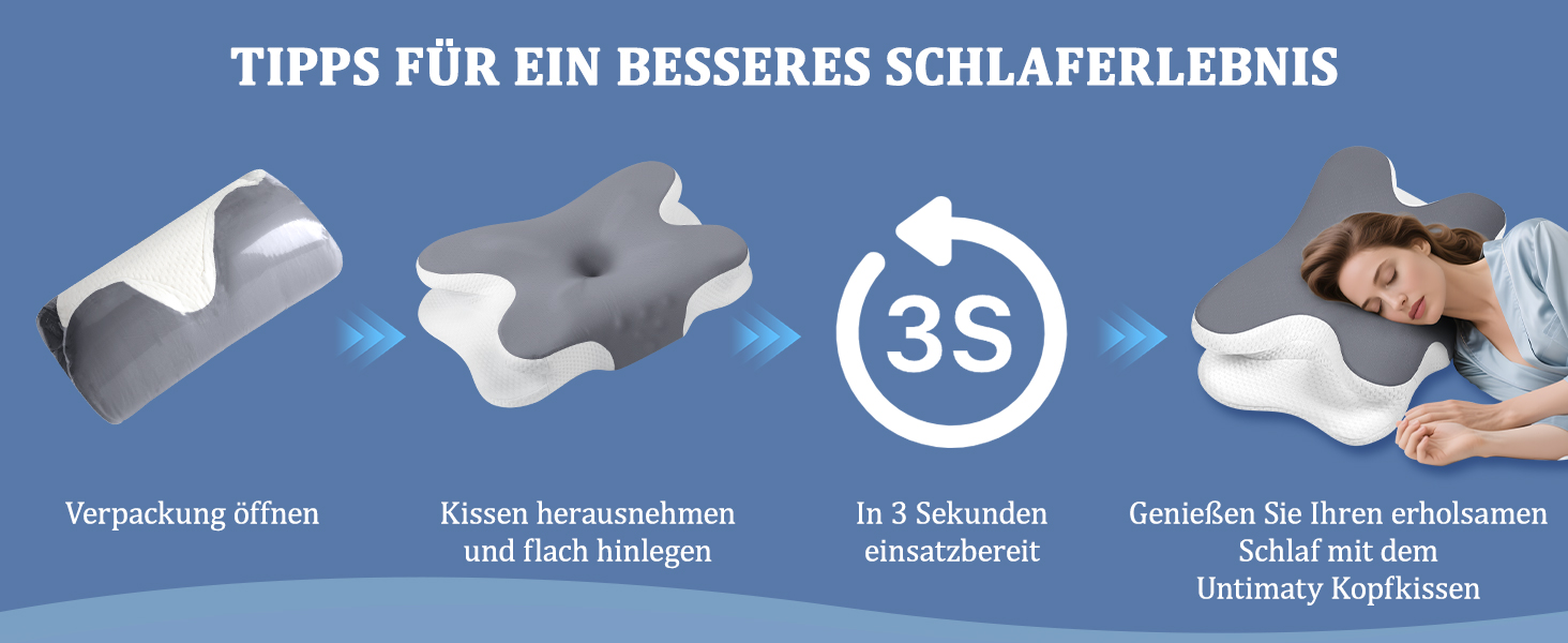 Ортопедична подушка для шиї з Memory Foam - для сну на боці, спині та животі. З покриттям з льонової тканини (темно-сірий)