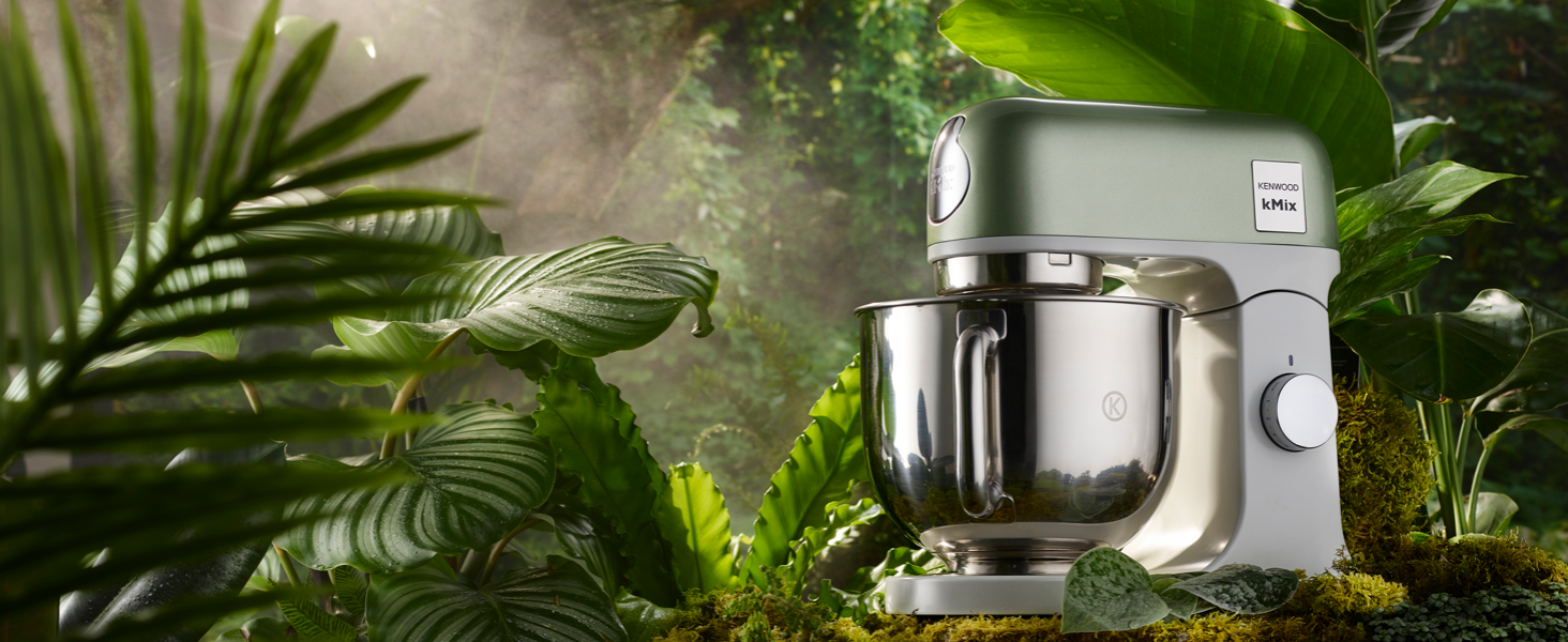 Кухонна машина Kenwood kMix Editions KMX760BC, 1000 Вт, чаша з нержавіючої сталі 5 л, набір для кондитерських виробів та захист від бризок, Зелений металік