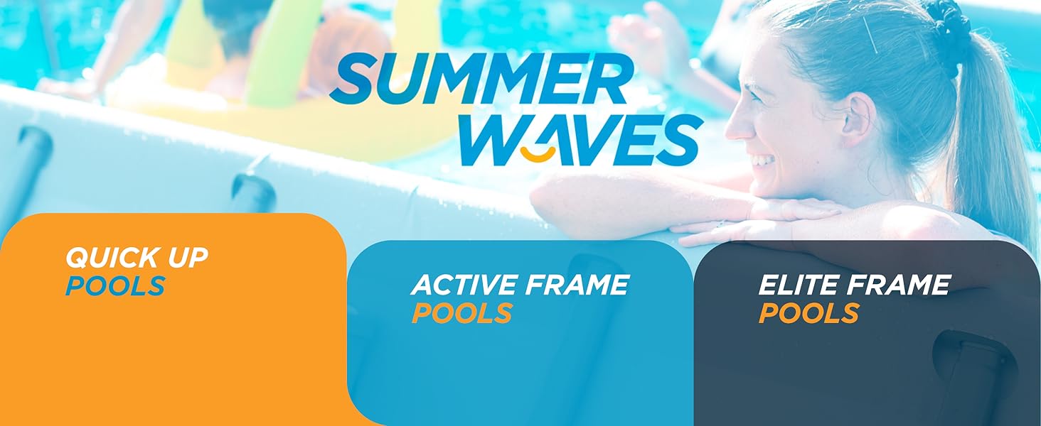 Повний комплект басейну Summer Waves Quick Up Овал 457x305x107 см Синій Наземний басейн Садовий басейн і басейн з фільтруючим насосом, драбиною, підлогою з флісу та брезентом