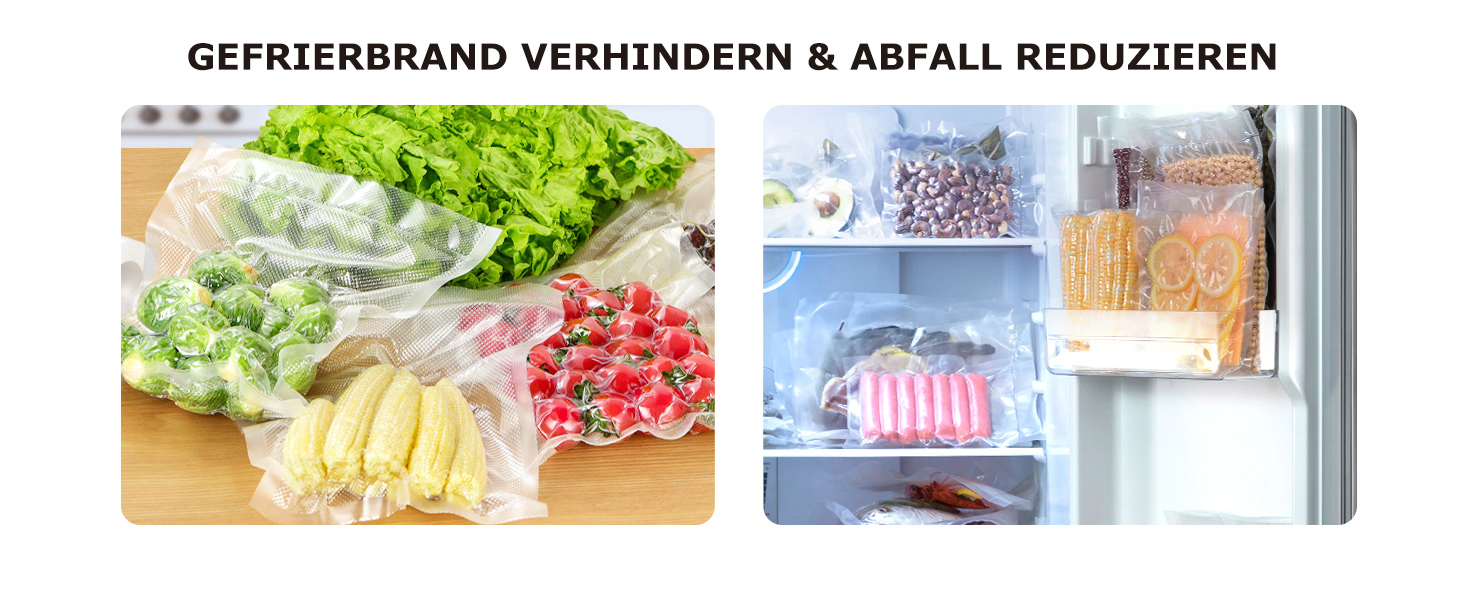 Вакууматор для продуктів Bonsenkitchen для сухих та вологих продуктів з вбудованим різачем, чорний (комплект з рулоном та пакетами)