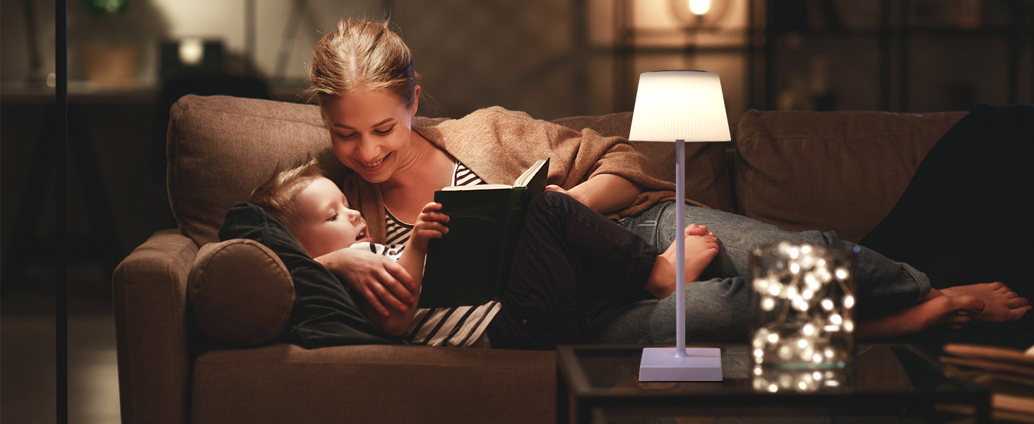 LED лампа Aigostar на акумуляторі, торшери бездротові, торшер з сенсорним керуванням, регулювання яскравості, 3 колірні температури, нічник IP54 вологостійкий для дому та саду, спальня, вітальня, ресторан, сад - (фіолетовий)