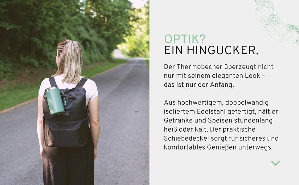 Термокружка 'Neri' 600мл з нержавіючої сталі, з подвійними стінками, вакуумна ізоляція, для кави з собою, BPA Free, миється в посудомийній машині (Турквіс)