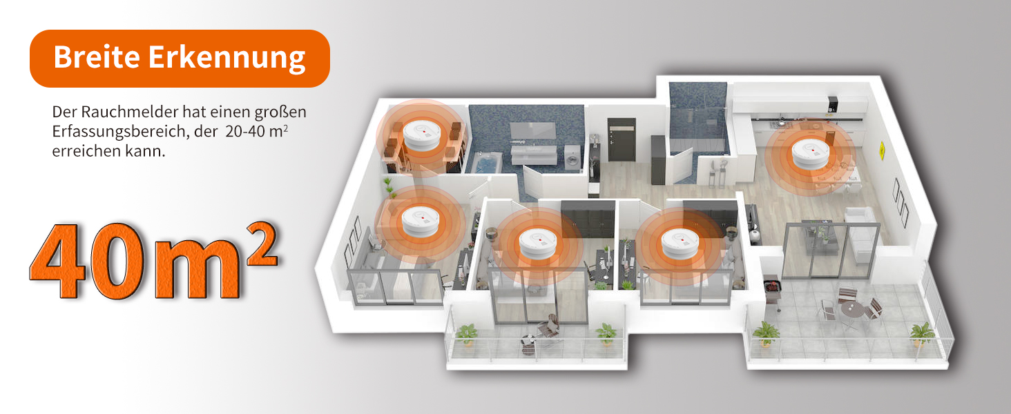 Датчики диму для дому та офісу з фотоелектричним сенсором 10 років, оптичний сповіщувач пожежі, акумуляторний, 2 шт.