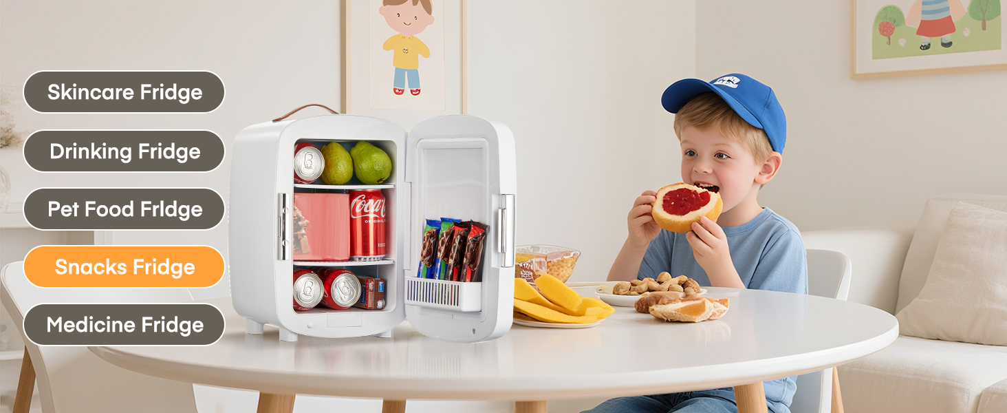 Міні холодильник FOHERE 10 л (12 банок), білий: для косметики, напоїв, авто, офісу