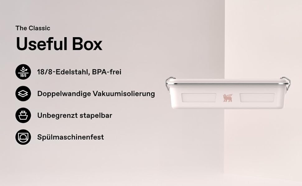 Ланч-бокс зі сталі STANLEY 1913 Classic Useful, герметичний контейнер для їжі 2.0л, BPA-free, підходить для посудомийки (Rose Quartz)
