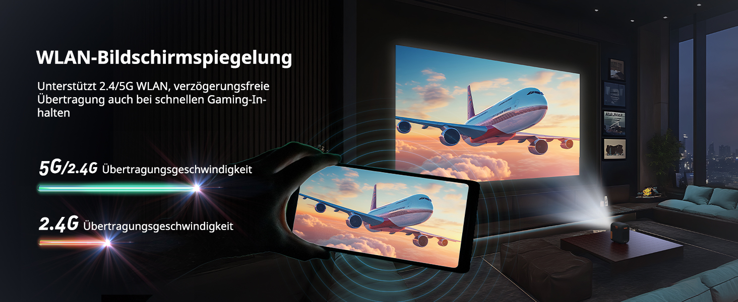 WEMAX Mini проєктор: 4K, 1080p, Smart, Dolby Audio, WiFi, Bluetooth. Підтримка Netflix та Google TV для дому та на вулицю