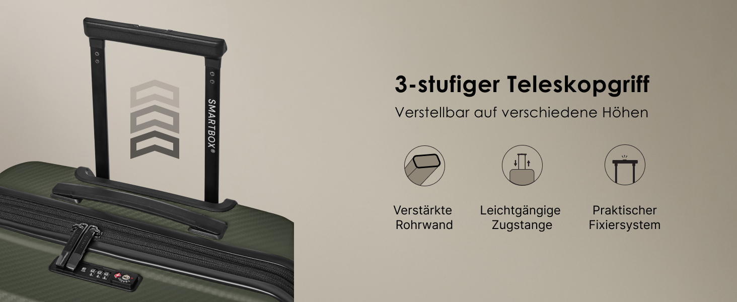 Набір валіз Smartbox Hartschalen 3 шт. | Розширюваний, з TSA-замком, з поліпропілену | Чорний | Для жінок та чоловіків (Edition 01)