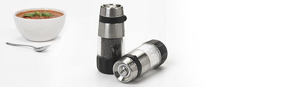 Мельниця для солі OXO Good Grips Elegante з нержавіючої сталі, срібна