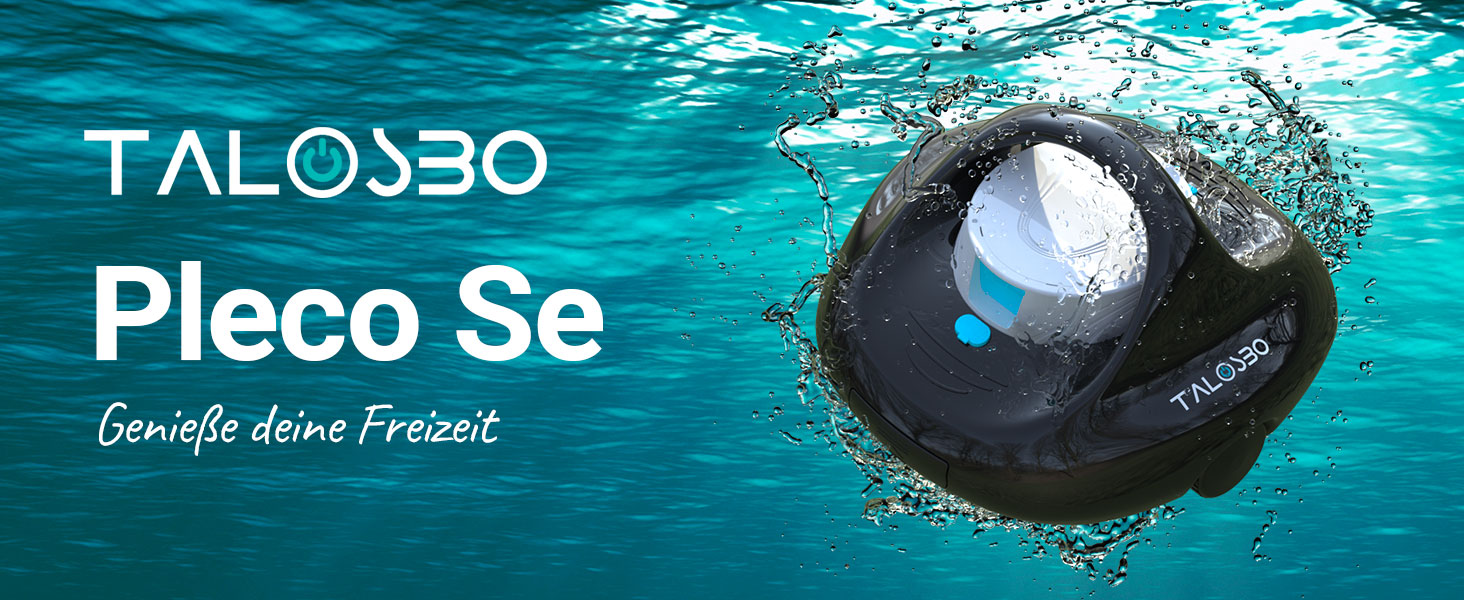 Pleco Se робот-пилосос для басейну, акумуляторний, 130 хвилин роботи, потужне очищення, автоматичний бездротовий очищувач басейну з двома моторами для пласких дна басейнів до 80 м²