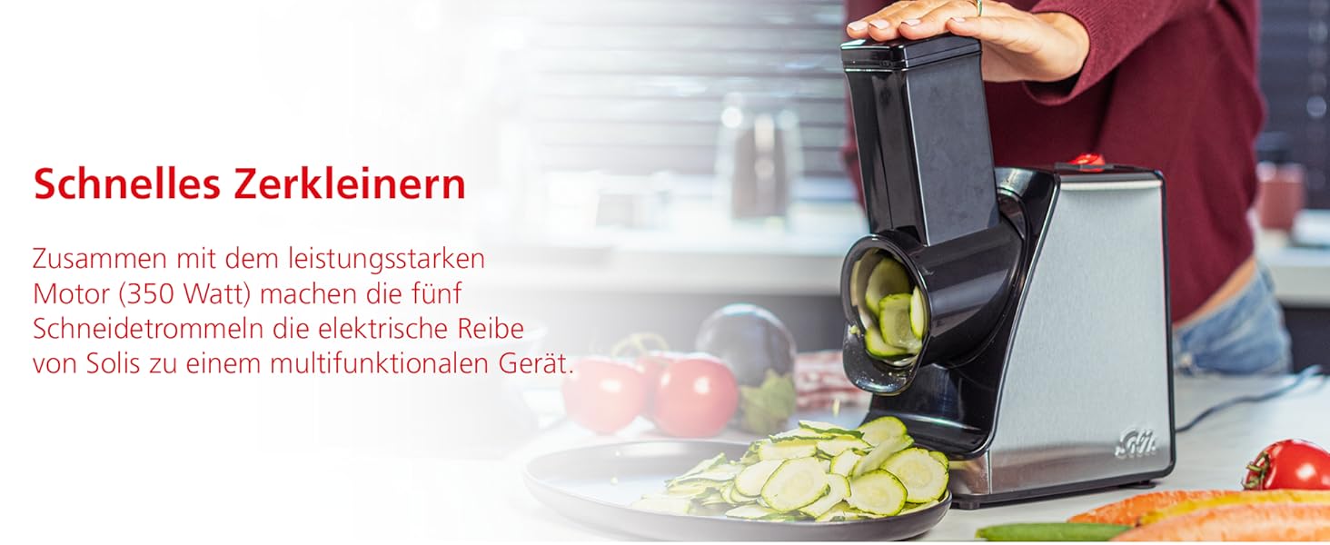 Електричний овочевий слайсер Solis Slice & More 8401 - 5 насадок, нержавіюча сталь, 350 Вт