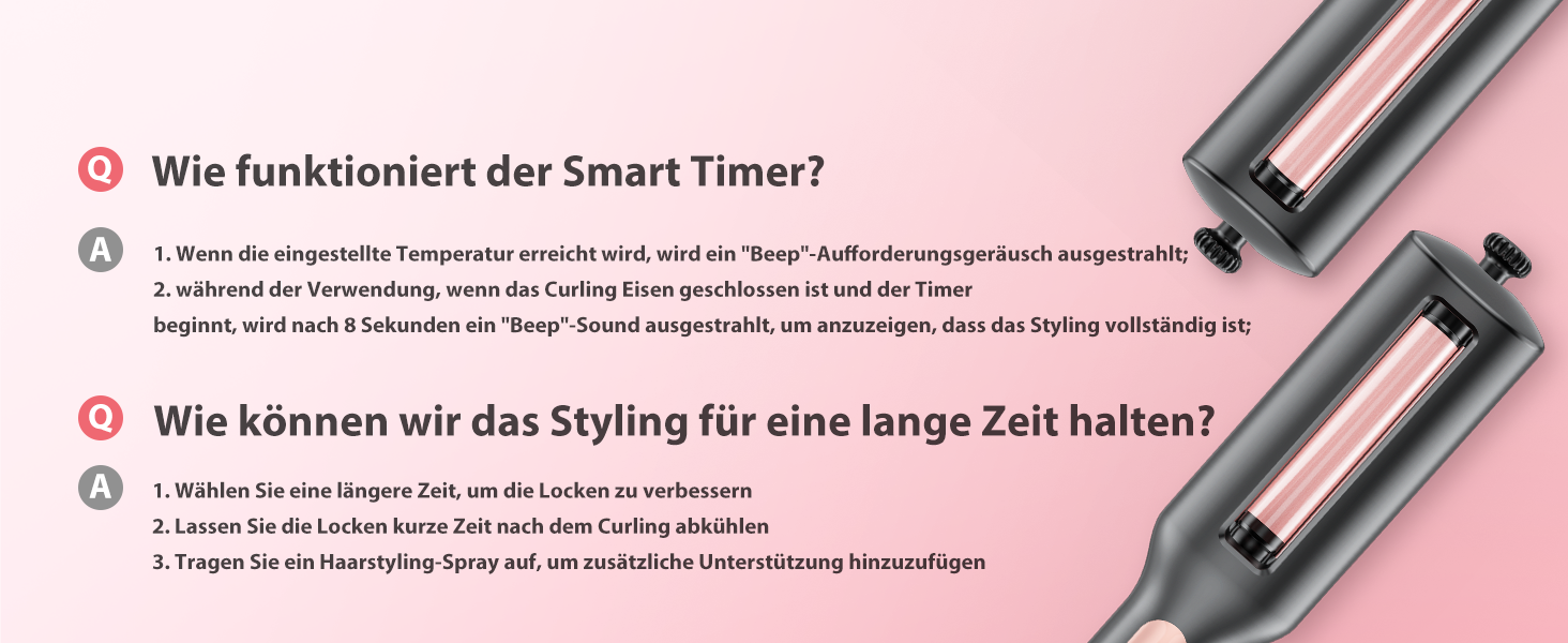 4-в-1 Випрямляч та завивачка для волосся - 22/25/32/38 мм, для створення хвиль, 4 температури (140-210°C), 3 насадки, чорний, Rose