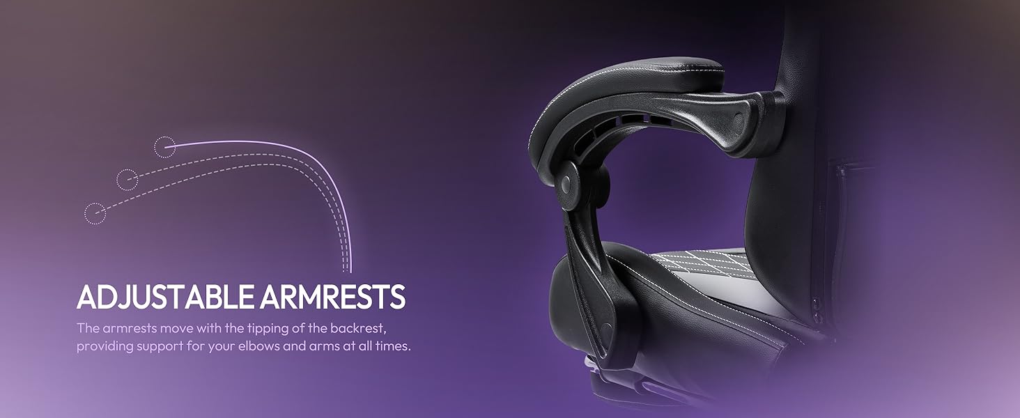 Ігровий крісло Dowinx з регульованою висотою масажного поперекового підтримання, ергономічний дизайн, м'яка мікрофібра велюр, посилене сидіння, підголовник та підніжка в комплекті, регулювання на 155°, (Білий, база)