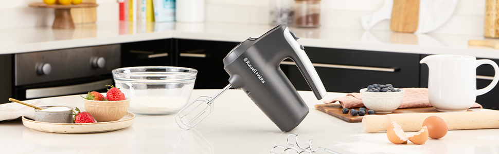 Міксер ручний Russell Hobbs Desire Red 350W з насадками для тіста та збивання, 5 швидкостей + імпульс
