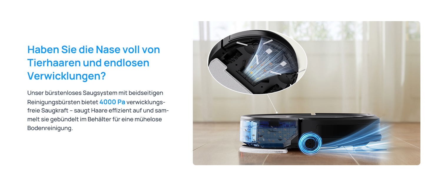 Робот-пилосос Vexilar W7 3-в-1 з функцією миття, 4000Pa, сумісний з Alexa/App, для тварин, килимів, твердих поверхонь