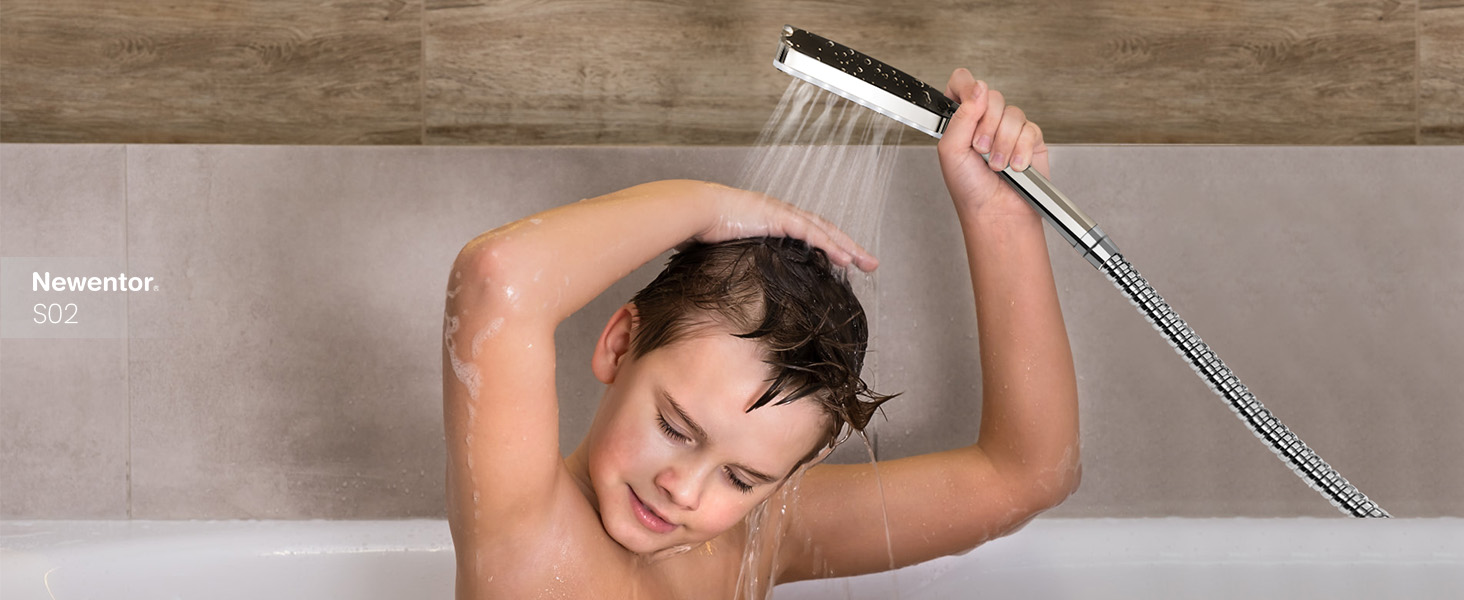 Насадка для душу Newentor з 6 режимами, велика, економна, високого тиску, золота (без шланга)