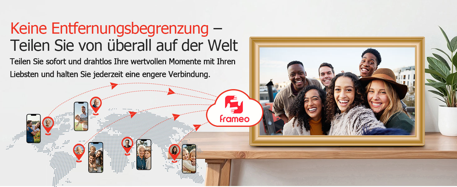 Цифровий фоторамка Frameo 10.1 дюйми, IPS, HD 1280x800, 32GB, Wi-Fi, автоповорот, Frameo App