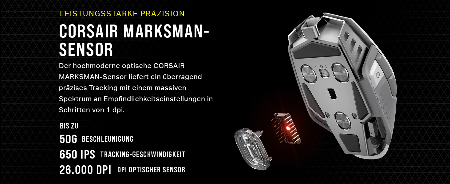 Ігрова дротова миша Corsair для FPS-шутерів з регульованим сенсором