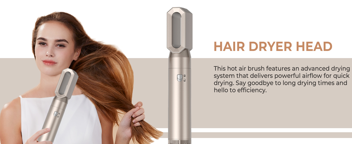 Фен Airstyler 6 в 1, Набір стайлерів OKWRAP Multi Hair, щітка для теплого повітря 1000 Вт (золотиста)