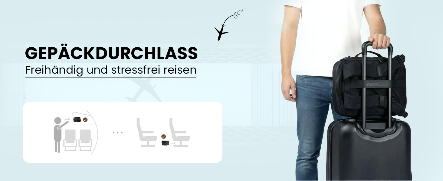 Рюкзак для ручної поклажі Zeeksack The Underseat 15L, Petrol Blue — компактна сумка в літак