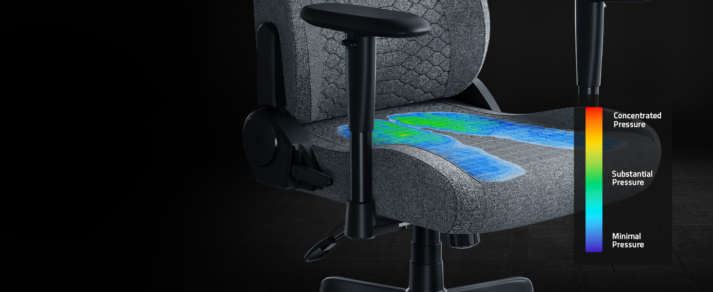 Ігровий крісло Razer Iskur V2 X - сірий, з підтримкою попереку, м'який матеріал, 2D підлокітники