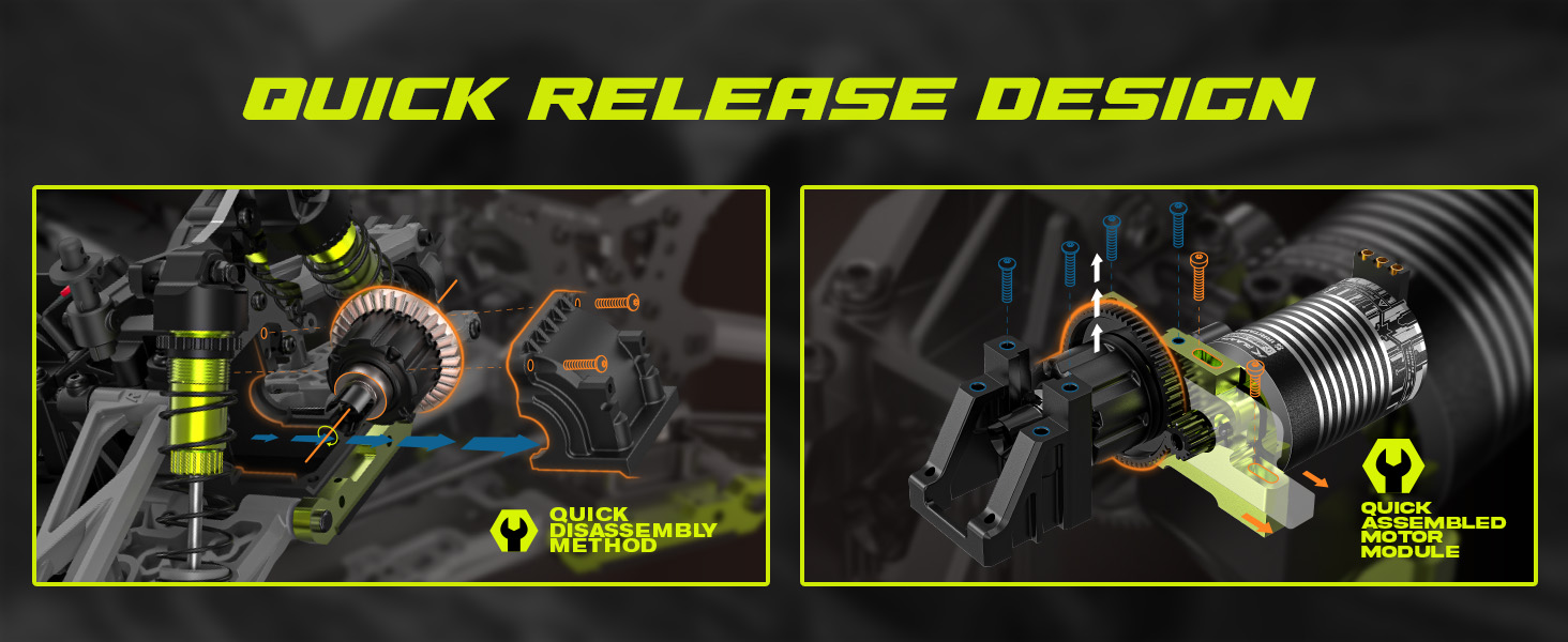 AMORIL 1/10 RTR Brushless RC Автомобіль 50+ км/год для Дорослих, Електричний Позашляховий Монстр-трак 4WD, Водонепроникний, 3S Lipo, Зелений