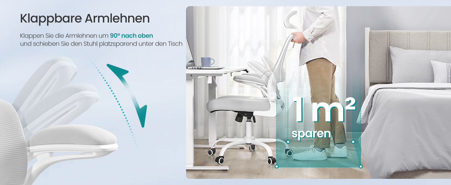 Офісне крісло SONGMICS з ергономічною спинкою з сітки, з регульованою підголівником та поперековою підтримкою, для дому та офісу, сірого кольору (OBN041G01)