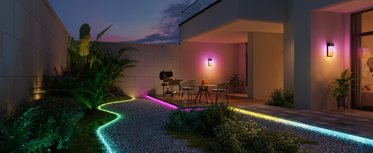 Розумні вуличні стінові світильники Govee Outdoor Wall Lights, RGBWIC, водонепроникні IP65, комплект 12 шт.