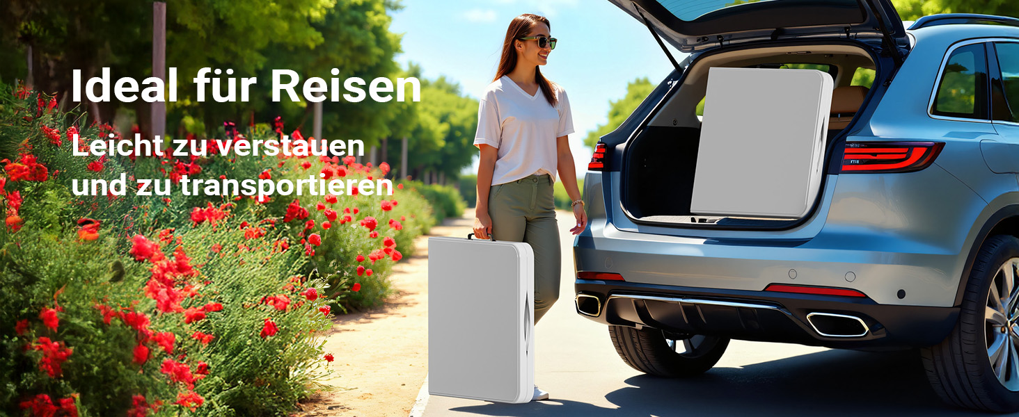 Складаний кемпінговий стіл Wiltec 122x60x75 см, стіл для пікніка, саду та виїзних заходів з ручкою для перенесення