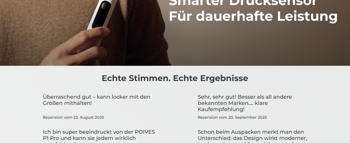 Електрична зубна щітка POIVES P1 Pro з датчиком тиску, 72 000 рухів, гарантія до 4 років, 111 днів без ризику, тривалий час роботи, колір Midnight Blue (P1 Pro Silk White)